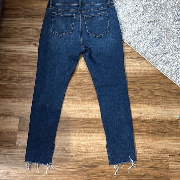 Loft Ankle Slit Fresh Cut High Rise Skinny Jeans Dark Vintage Wash Size 30 NWT - Picture 7 of 7